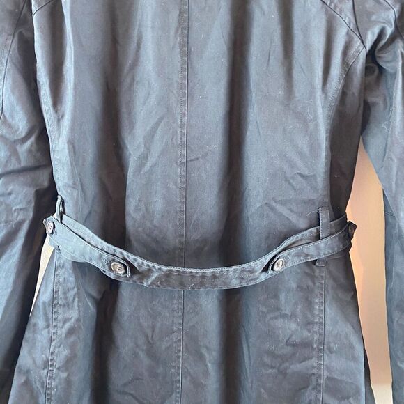 Reiss Double Breasted Trench Coat Classic Preppy Navy Mid-length Cotton Jacket L - Picture 5 of 16